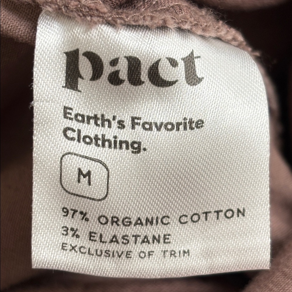Pact Mocha Brown Boulevard Brushed Twill Zip Front Jumpsuit Medium - Picture 14 of 15